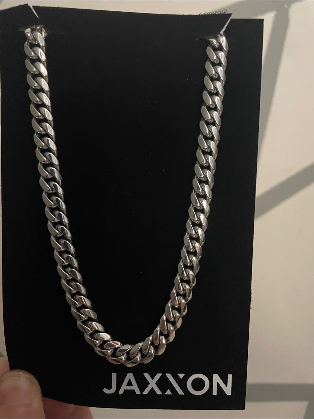 Jaxxon Silver Cuban Link Chain neckless 8mm 22 inches